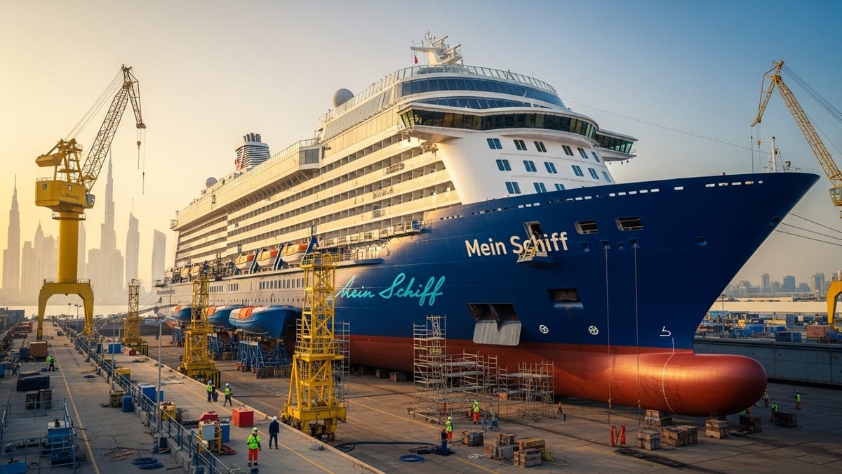 Mein Schiff 5 Returns From Dubai Drydock With Microplastic Filters