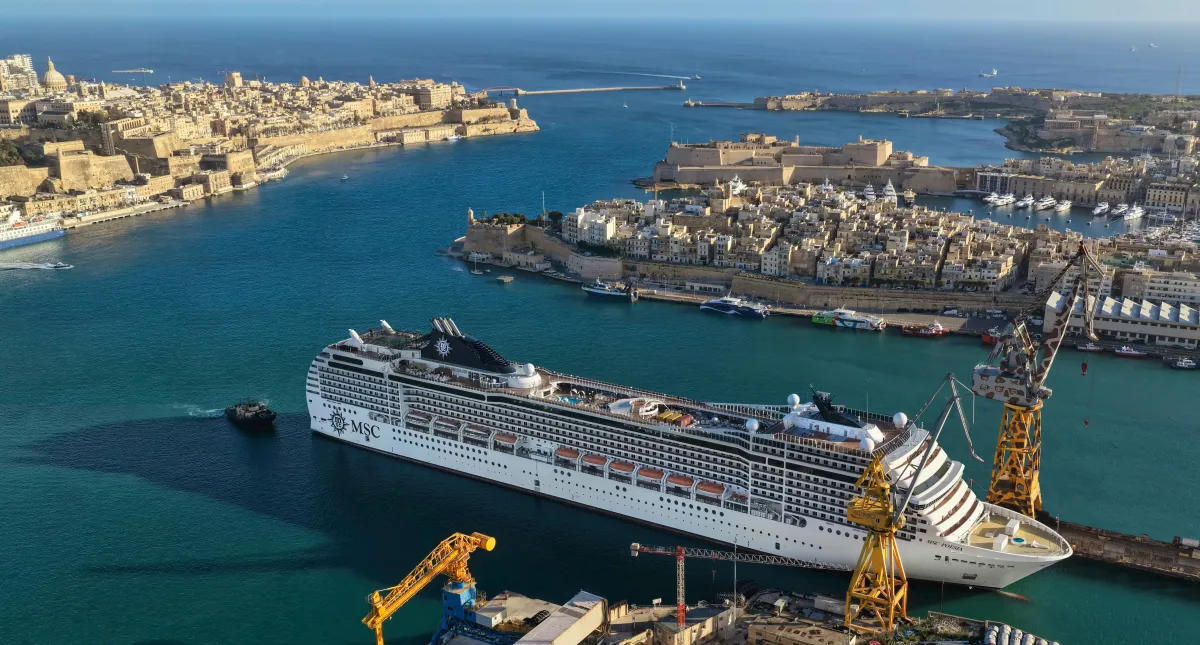 MSC Poesia Starts Malta Drydock Refit to Add Yacht Club
