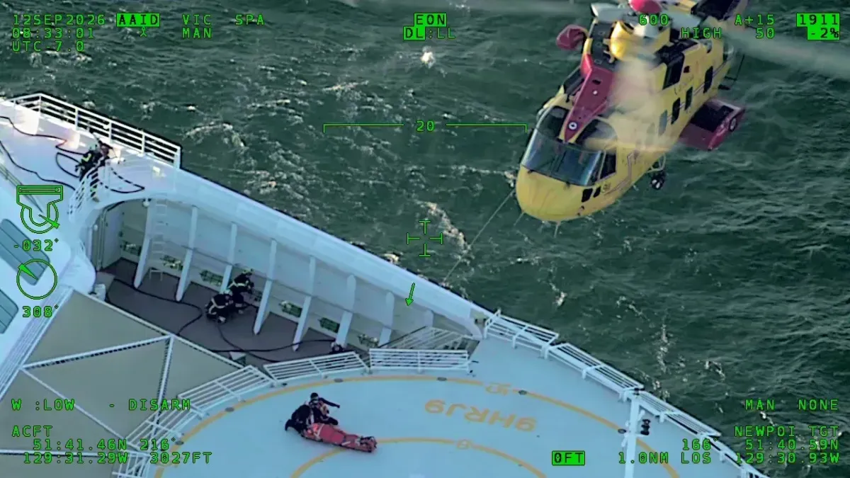 RCAF Airlifts Ill Cruise Passenger From Ship Off Port Hardy