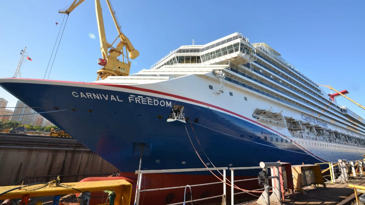 Carnival Freedom Returns With New Funnel After Marseille Refit