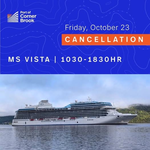 Weather Cancels Vista Call, Ending Corner Brook Cruise Season