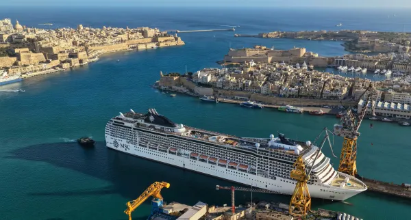 MSC Poesia Starts Malta Drydock Refit to Add Yacht Club