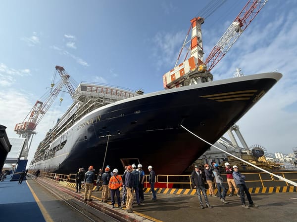 Explora V Bow Section Launched at Palermo Shipyard