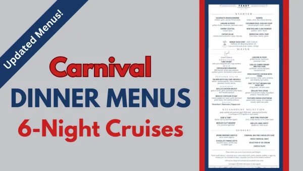 Carnival Expands Revised Dinner Menu Trial to Seven Ships