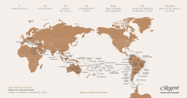 Regent Unveils 2028-29 Cruise Collection With 238 Sailings