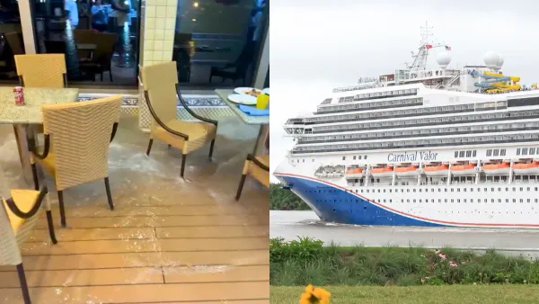 Carnival Valor Briefly Lists on Mississippi River Near New Orleans