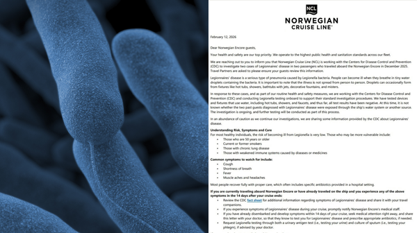 NCL Closes Norwegian Prima Hot Tubs After Legionnaires’ Cases