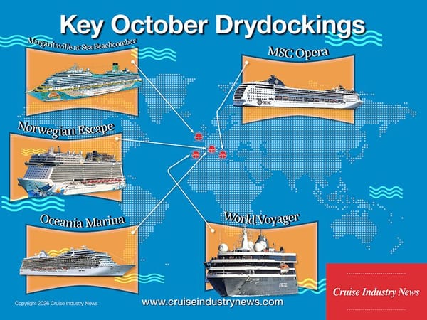 Five Cruise Ships Enter European Drydocks in October 2026