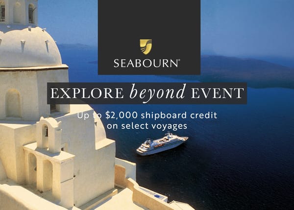 Seabourn Offers Up to $2,000 Onboard Credit Through 2029