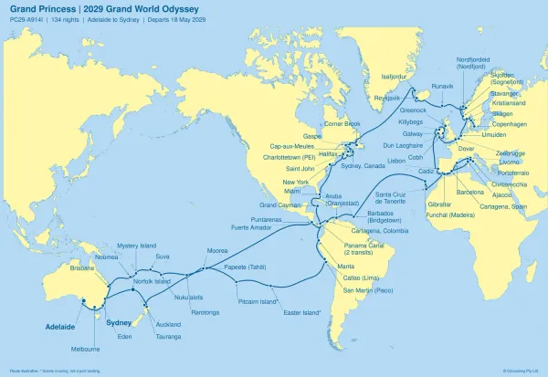 Princess Cruises Announces 129-Night World Cruise From Australia